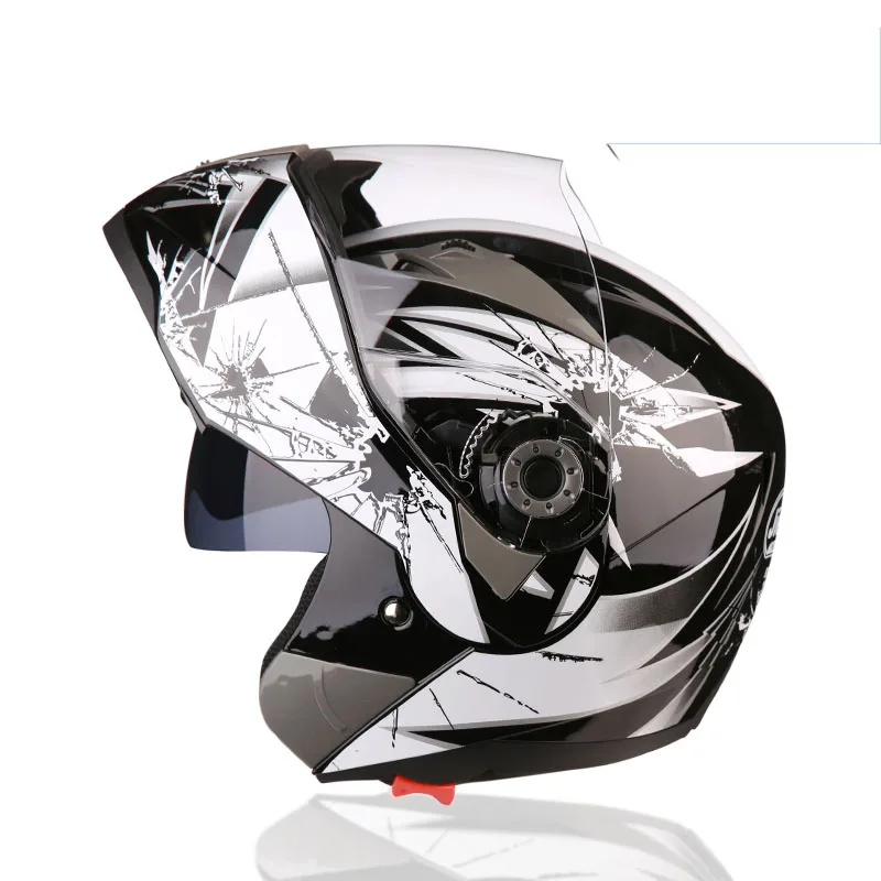 

Motorcycle Helmet Flip Up Modular Full Face Dual Lens Visor Motocross Moto Helmet