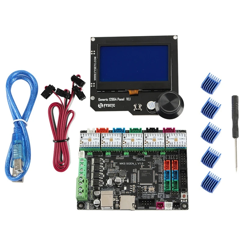 

3D Printer Motherboard Mks Sgen L+Tmc2209x5 Driver+Generic 12864 Panel Rgb V1.1 Lcd Display Compatible with Ramps Marlin