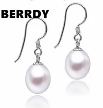 8-9mm de Água Doce Pérola Brincos Brincos Charme Da Moda Pérola Jóias Exclusivas Jóias Projetado para Lady Feminino(China)