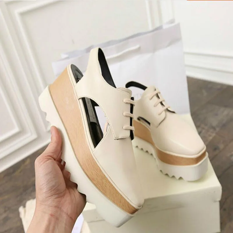 

Women Sandals 2019 Summer New Open Toe Fish Head Fashion Platform High Heels Ladies Wedge Sandals Female Shoes Genuine Leather