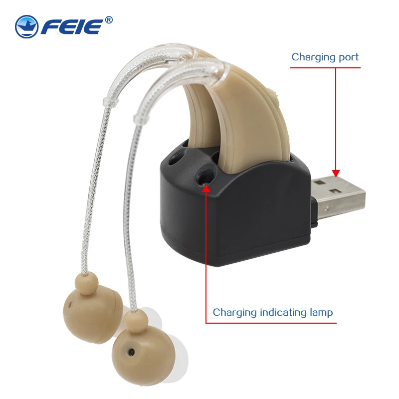 Double Device Rechargeable BTE Hearing Aids for both Ears S 109S Hearing Device Sordos Free