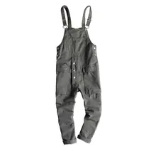 Японский ретро уличный стиль комбинезоны весна и осень молодежный хип-хоп комбинезон повседневные свободные подтяжки брюки