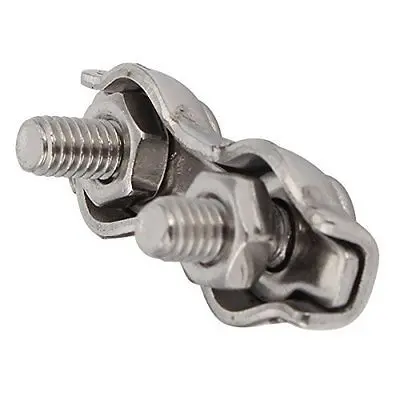 

M6 10PCS 304 Stianless Steel Wire Rope Double Clips Clamps Buckle 10PCS