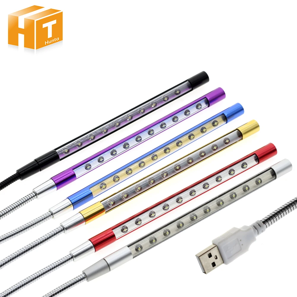 

USB Keyboard Light Metal Tube 10LEDs Flexible LED Book Light.