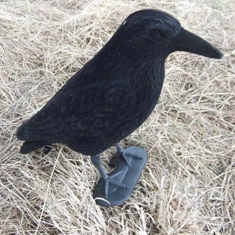 Наружная пластиковая ворона-приманка для охоты с черным покрытием, подставка для всего тела, Охотничьи аксессуары, Реалистичная 3D приманка для вороны, притягивающая охоту