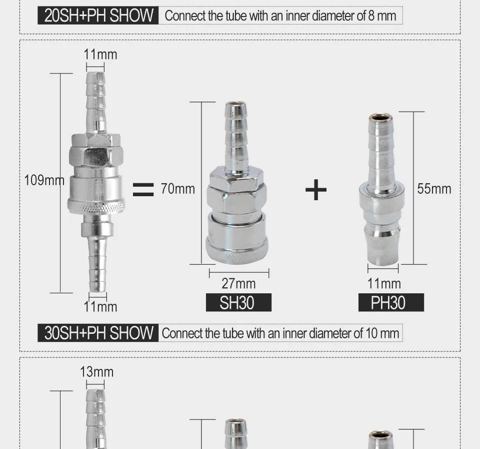 Пневматические инструменты воздушный компрессор шланг воздушный насос соединитель мужской и женский самоблокирующийся воздушный шланг C Тип быстродействующего соединителя SH/PH20