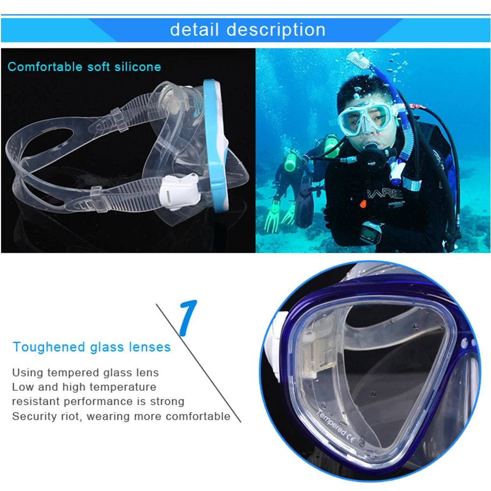 Плавательные очки для дайвинга подводное плавание стеклянная маска для дайвинга подводная трубка приспособления для водного спорта