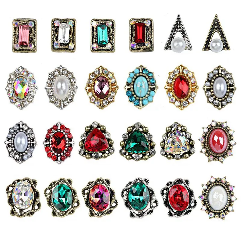 

1Pcs Crystal Rhinstone Pearl 3d Nail Charms For Nail Art Decorations DIY Glitter Alloy Nails Tools Free Shipping
