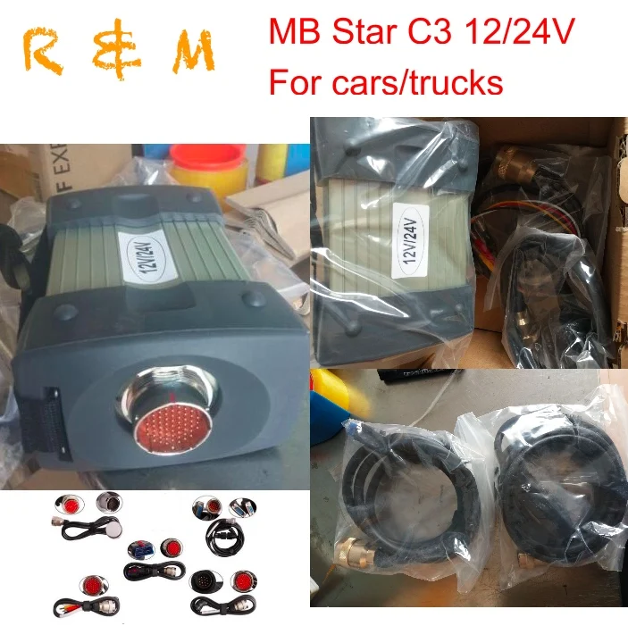 

MB Star C3 tool OBDII star diagnosis C3 sd connect with rs232 to rs485 full set cables for c3 +star c3 software HDD free ship