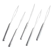 Neitsi, новинка, 10 шт./лот, металлическая ручка, игла, крючок нитевдевателя, иглы, инструменты для наращивания волос на микро кольцах