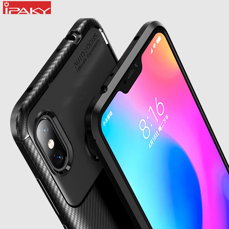 

for Xiaomi Redmi Note 6 Case IPAKY Redmi Note 6 Case Silicone TPU Carbon Fiber Hybrid Armor Shockproof for Redmi Note 6 Pro Case