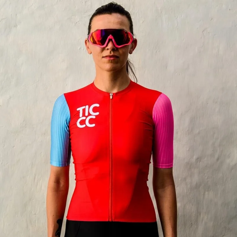 Maglia Ciclismo летняя профессиональная командная гоночная велосипедная майка женская велосипедная рубашка с коротким рукавом Розовая Одежда для горного велосипеда