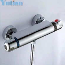 Freies Verschiffen Wand Zwei Griff Thermostat-brausearmatur Thermostatmischer, Dusche Armaturen Chrom-finish, YT-5301-B