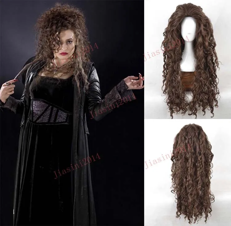 new arrival Harry Potter Bellatrix Cosplay Wigs fashion Style Fluffy Curly Cos Wig/Hair free