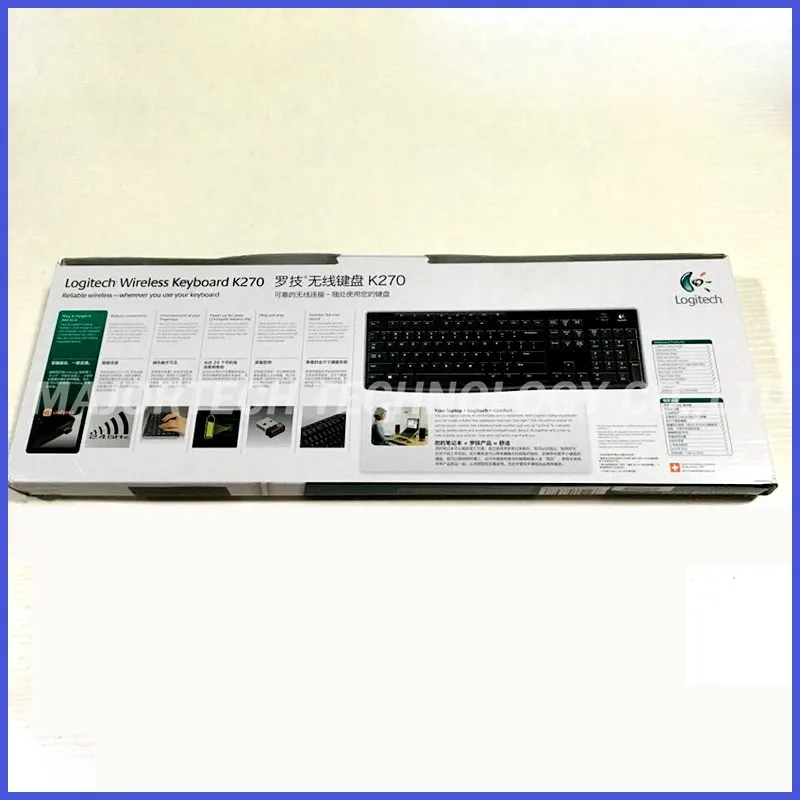 Беспроводная клавиатура logitech K270 с прочными клавишами с УФ-покрытием тонкая клавиатура компьютерная клавиатура