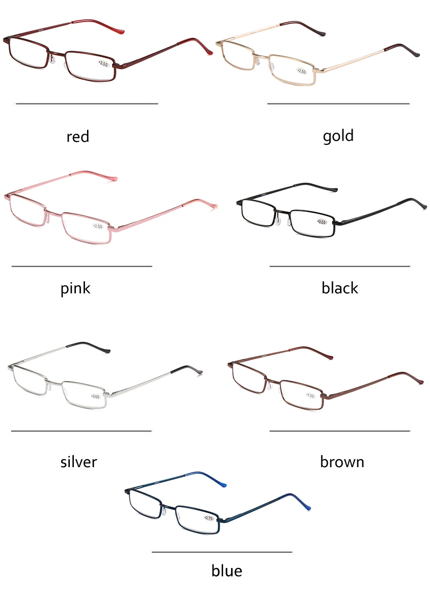 SOOLALA бренд мини складной оправа для очков для чтения, сплав Портативный контейнер пресбиопии+ 1,0 1,5 2,0 2,5 3,0 3,5 диоптрий