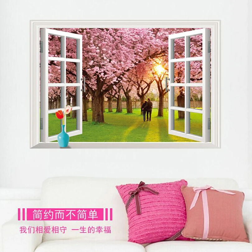 

3D Happy fun wall stickers three-dimensional Household adornment wall stickers Creative wall stickers simulation window 9168005