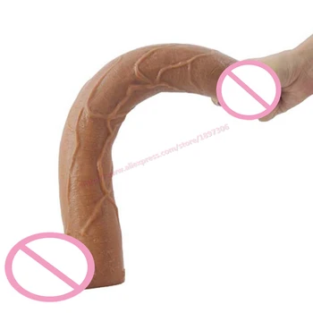 39.5cm Super Long Real Skin Giant Dildo For Female Masturbation fisting sex toy adult products sex shop 5