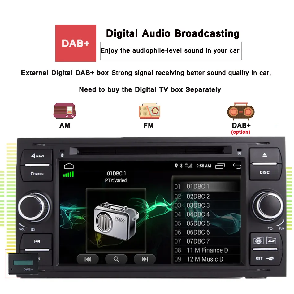 Excellent Android 9.0 Octa Core RAM 4G Car DVD GPS Radio stereo For Ford Mondeo S-max Focus C-MAX Galaxy Fiesta Form Fusion Connect PC 64G 11