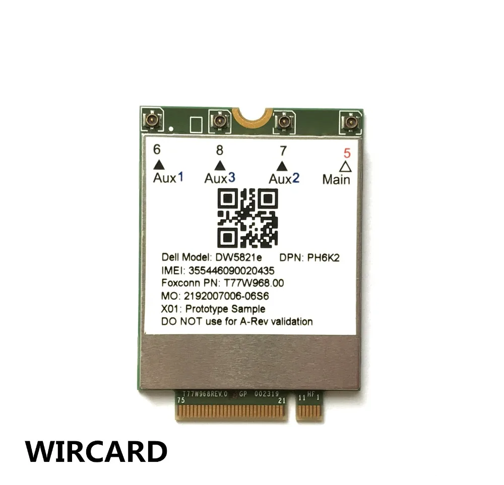 T77W968 DW5821e X20 LTE Cat16 1 Гбит/с искусственная карта памяти 4G для ноутбука Dell 5420 5424 7424|3G