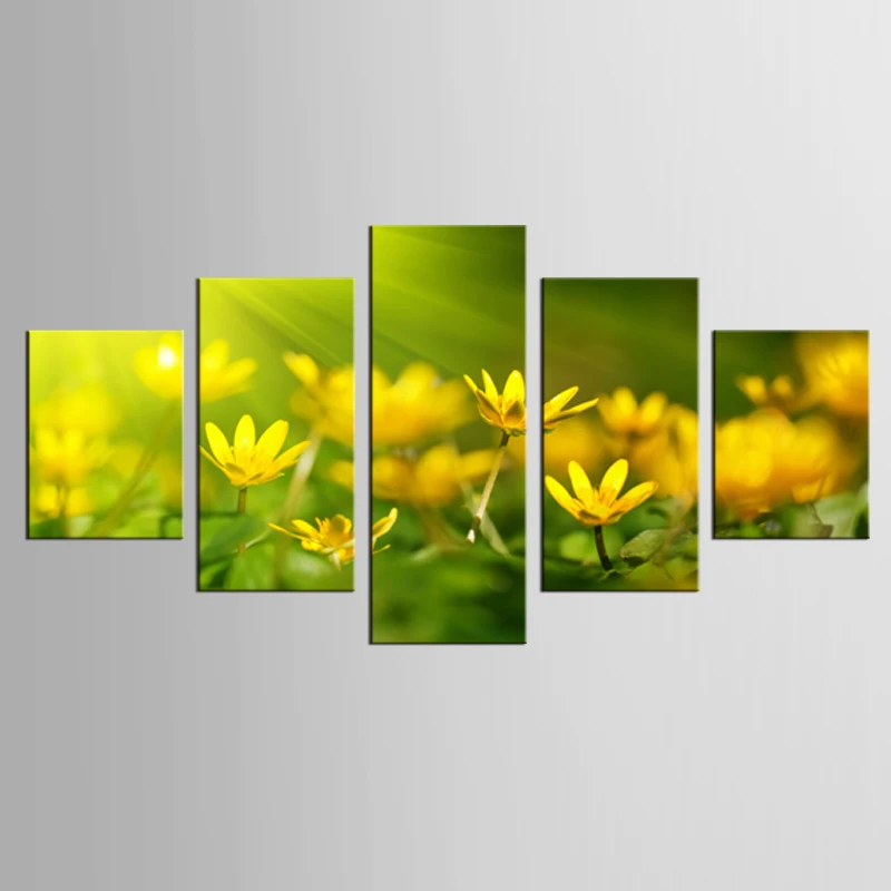 Yellow Golden Orchid Flower Canvas Prints Painting Wall Art Home Decor Poster 5P Yellow Golden Orchid Flower Canvas Prints Painting Wall Art Home Decor Poster 5P