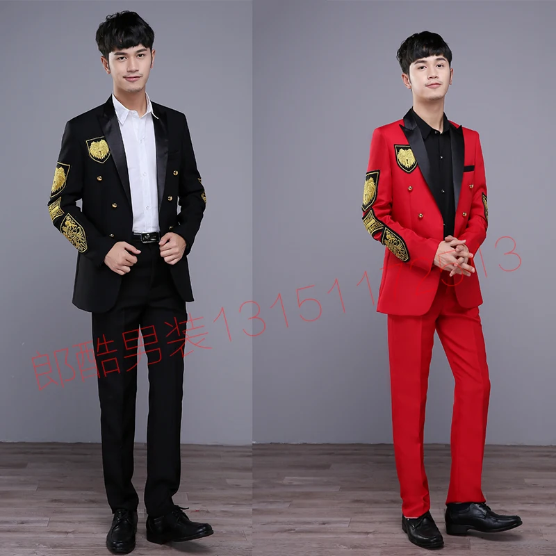 style Jacket Vêtir Western Thème Studio Performance Hommes Robe Red Suit 2018 Chanteur black De Jacket Photo Costumes Mode wZqFnXB