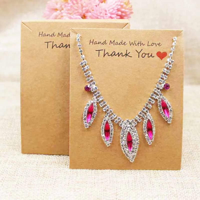 10 8cm200pcs Two Design Thank You Jewelry Display Card Handmade With 10 8cm200pcs Two Design Thank You Jewelry Display Card Handmade With