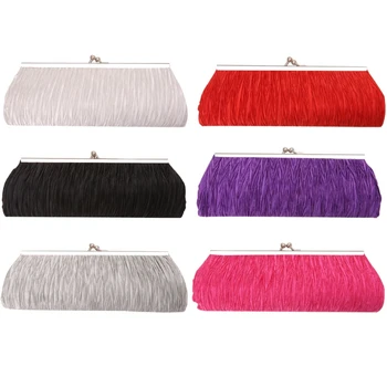 

New 1Pc Bridal Satin Handbag Women Princess Clutch Bag Evening Party Cocktail Purse Tote