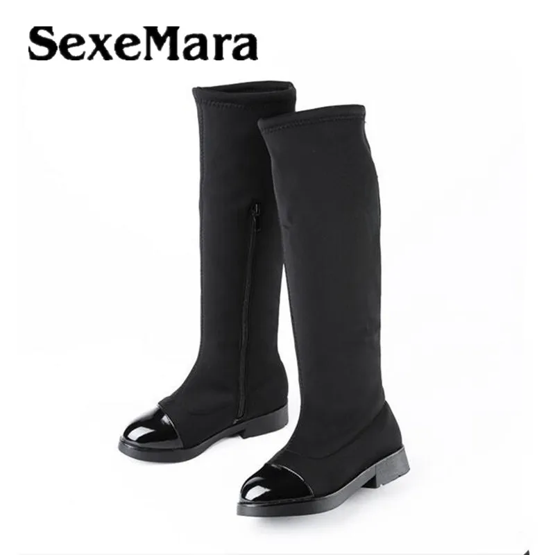 SexeMara Hot Sale Girls Fashion Boots Winter Leather Knee High Boots