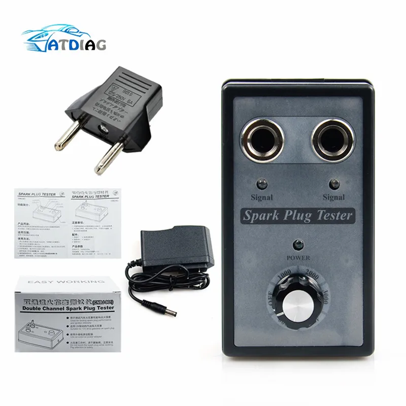 

Car Spark Plug Tester Ignition Testers Automotive Diagnostic Tool Double Hole Analyzer for 12V Gasoline Vehicles Petrol Car
