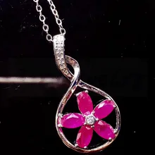 Натуральная подвеска с рубином 925 Стерлинговое Серебро происхождения настоящий Рубин 0.35ct* 5 шт драгоценный камень ювелирные изделия# T18103002