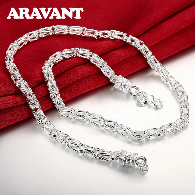 

925 Silver Jewelry Simple Lovers Necklace 50CM Necklace Chain For Women&Men Fashion Necklace Jewelry