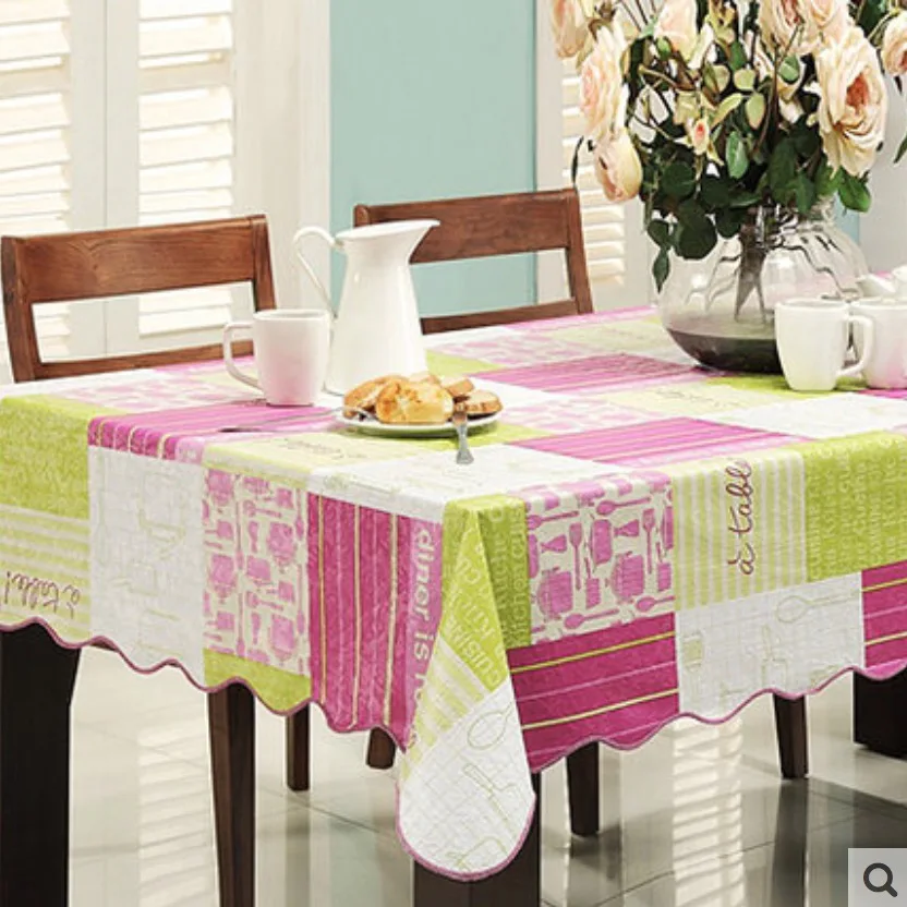 Flannel Backed Vinyl PVC Tablecloth Plastic Waterproof Table Cloth