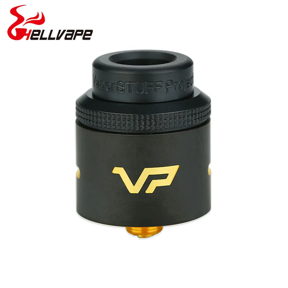 

Original Hellvape VP RDA with 24K Gold-plated Post & Deck & Adjustable Black PEI Top Cap for Squonk Box MOD E-cig Tank Atomizer