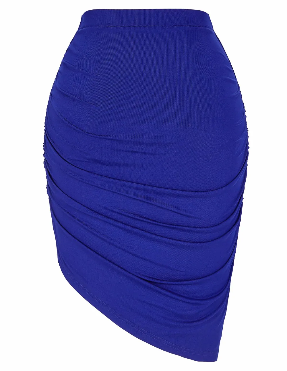 Женские узкие 50s Стиль Асимметричная юбка в западном стиле одноцветное Цвет высокие эластичные плиссированные юбки размера плюс, сексуальный бодикон для офиса