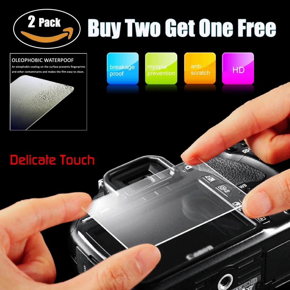 

2PCS Original 9H Camera Tempered Glass LCD Screen Protector For Nikon D7100 D7200 D750 D500 D600 Camera Protector Film