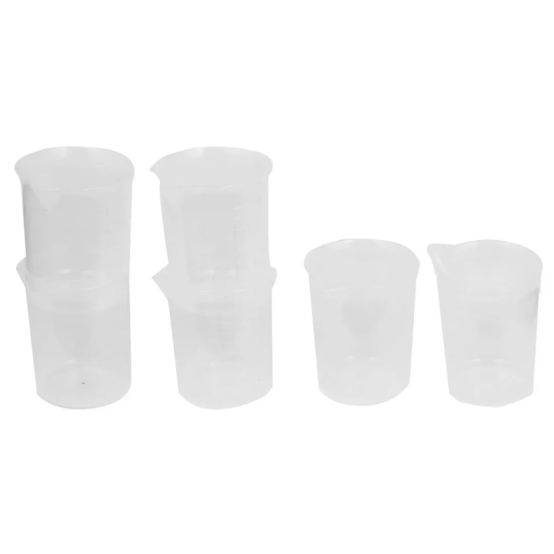 6 Pcs Plastic Lab 100mL Graduated Measuring Beaker Cup Clear |