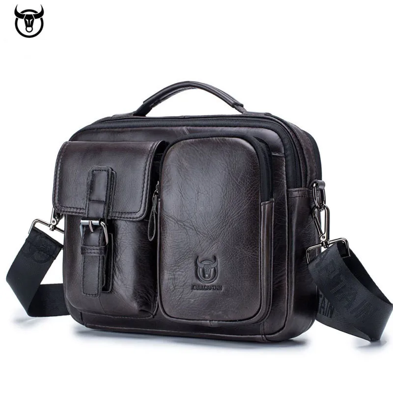 

BULLCAPTAIN Men Genuine leather briefcase bag business Computer Laptop Bags Fashion cowhide male Messenger Shoulder Bags