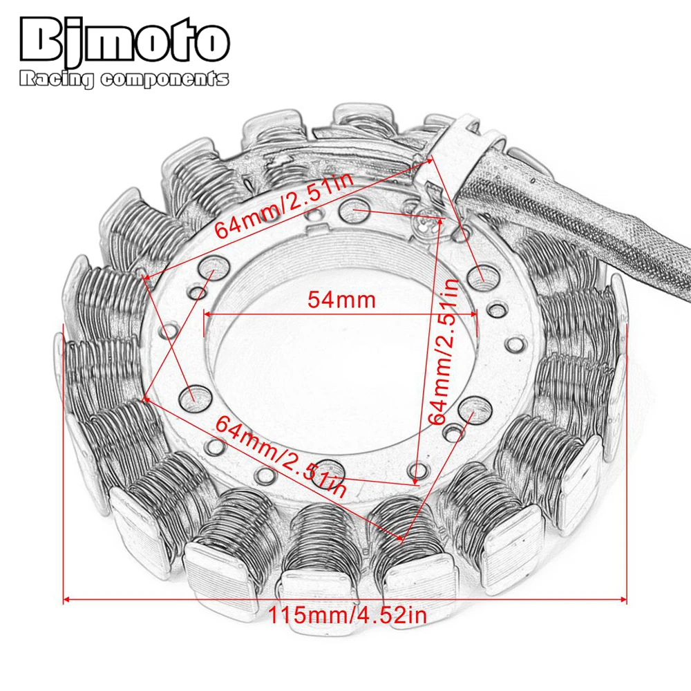 BJMOTO генератор генератора мотоцикла обмотка статора Магнето для Suzuki LTA LTF 400 Eiger для Arctic Cat TBX 400 TBX500 Mudpro 650