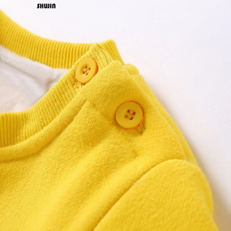 Shujin/Новое поступление года; толстовки для маленьких девочек и мальчиков; сезон весна-осень; Детский свитер с длинными рукавами; 4 цвета; футболка; одежда