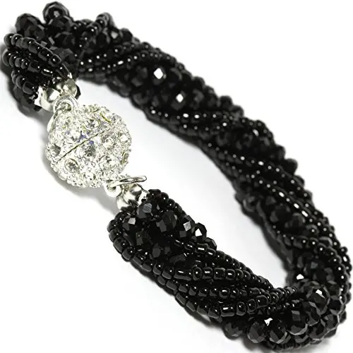 

CBR15001 Classic Crystal Bracelet 3 Strings Crystal and 6 Strings Rice Beads Magnetic Ball Clasp High Quality Customized