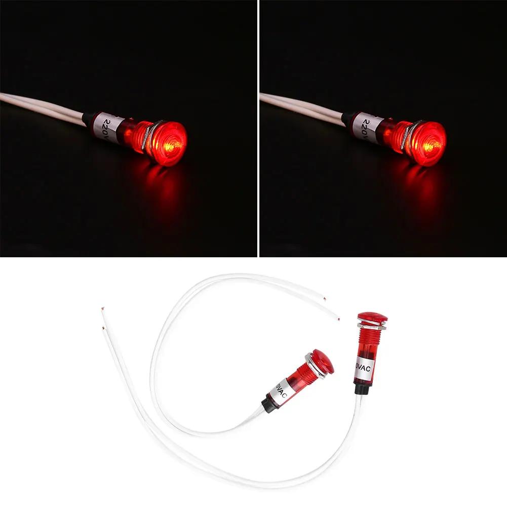 

Car Marine Boat Indicator Lights LED Warning Dashboard 220V 10mm Signal Lights Instrument Pilot Lamp Bulb