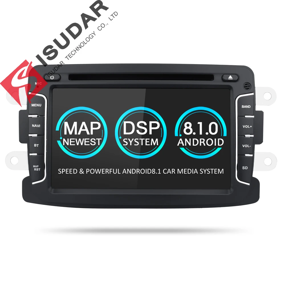 Isudar Car Multimedia player Android 8.1 Automotivo 2 Din For Dacia