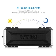 VTIN Bluetooth 4,0 динамик 20 Вт наружный водонепроницаемый беспроводной портативный музыкальная стереоколонка Super Bass 25 часов воспроизведения