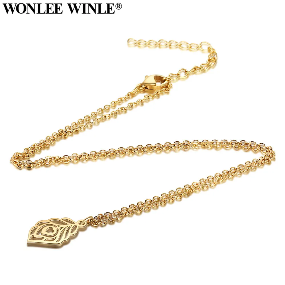 Wonlee Winle Золотая Очаровательная подвеска в форме листа ожерелье для женщин DIY