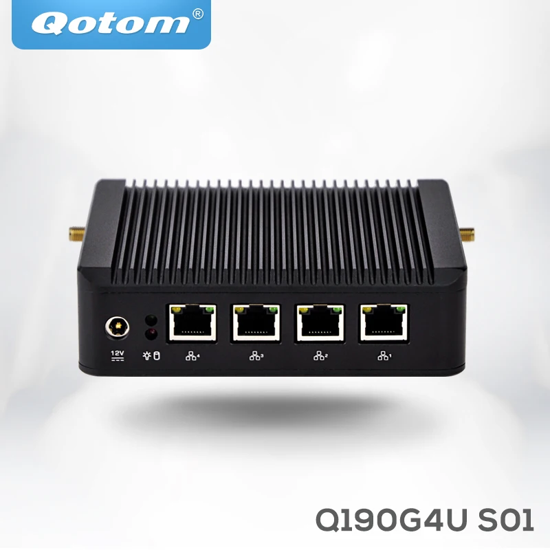 Мини ПК X86 4 * Lan Gigabit Qotom Q190G4U S01 с четырехъядерным процессором celeron J1900 usb VGA