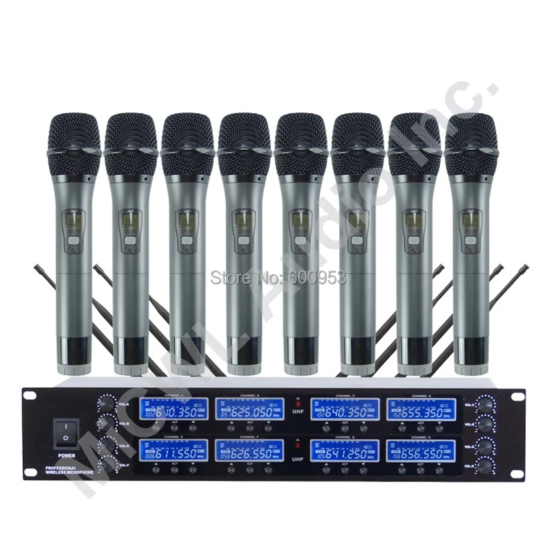 MiCWL اللاسلكية مكتب المؤتمر يده سماعة Lavalier التعادل كليب ميكروفون ميكروفونات نظام UHF 8 قنوات متعددة كاريوكي ميكروفون