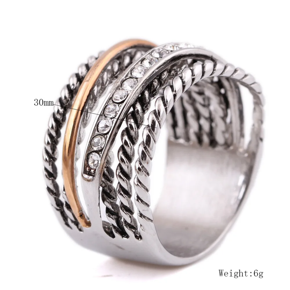 Уникальный дизайн унисекс Ювелирное кольцо оптом из нержавеющей стали однорядные хрустальные кольца для мужчин и женщин подарок на день рождения