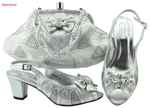 

doershow 2018 Italian Special Design Wedding Shoes And Bag Set Summer Ladies Pumps Shoes And Matching Clutch Bags weddingPFG1-12
