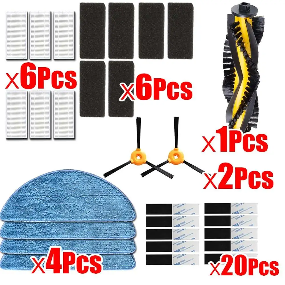 Робот-Пылесос части боковой щетки HEPA фильтр губка Швабра рулон ткани основная щетка для CONGA EXCELLENCE iboto aqua v710 - Цвет: 39Pcs